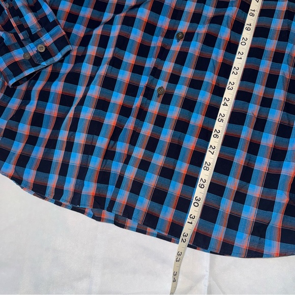Made Cam Newton Men's 2XL L/S Button up Blue Orange Plaid Shirt‎ Modern Fit - Picture 7 of 7